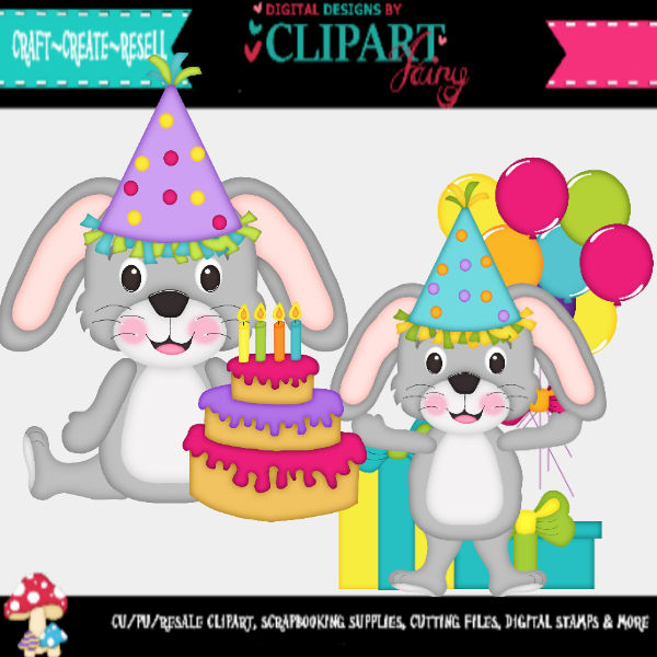 Birthday Bunnies svg files - Click Image to Close